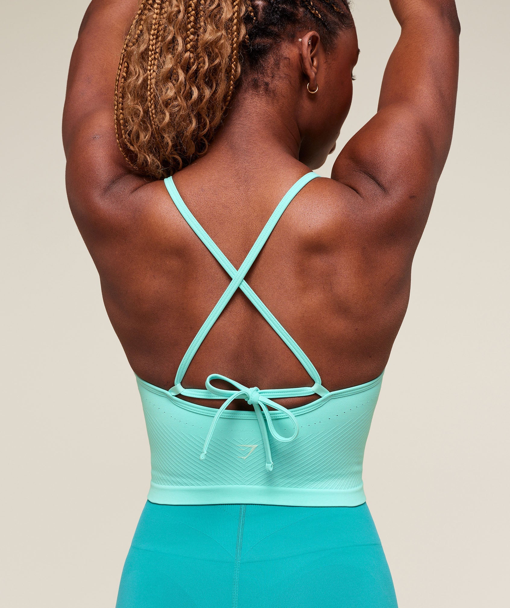 Energised Seamless Crop Top - Pop Turquoise