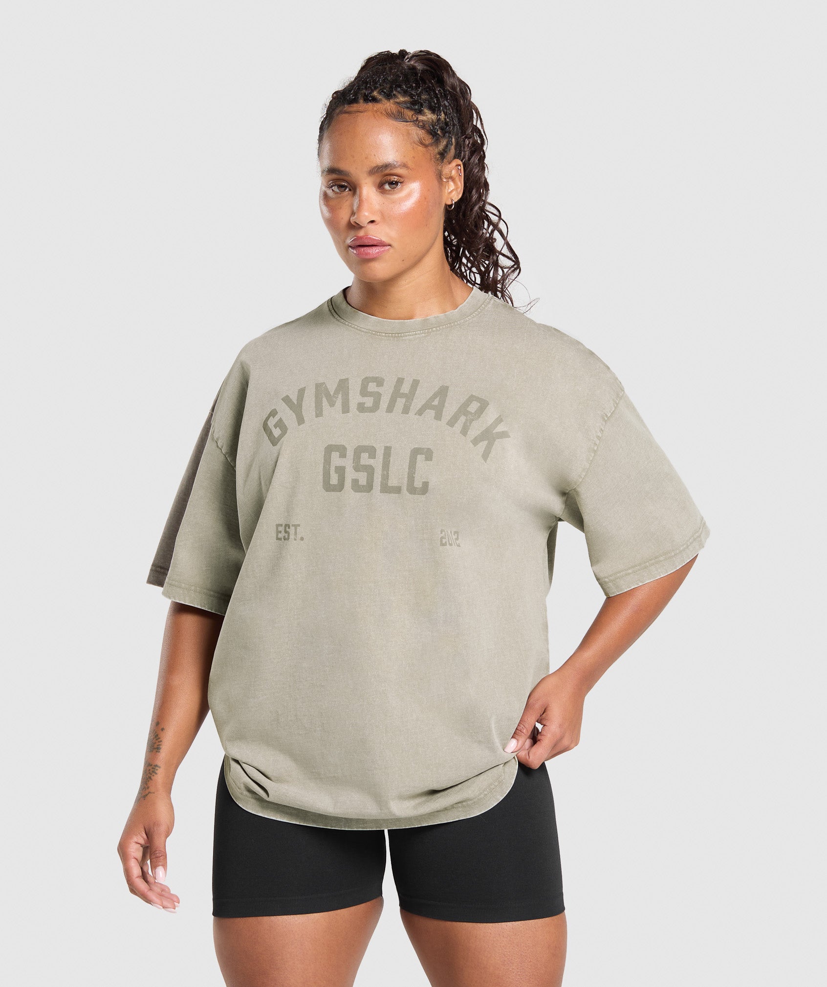 GSLC Graphic Oversized T-Shirt - Brown