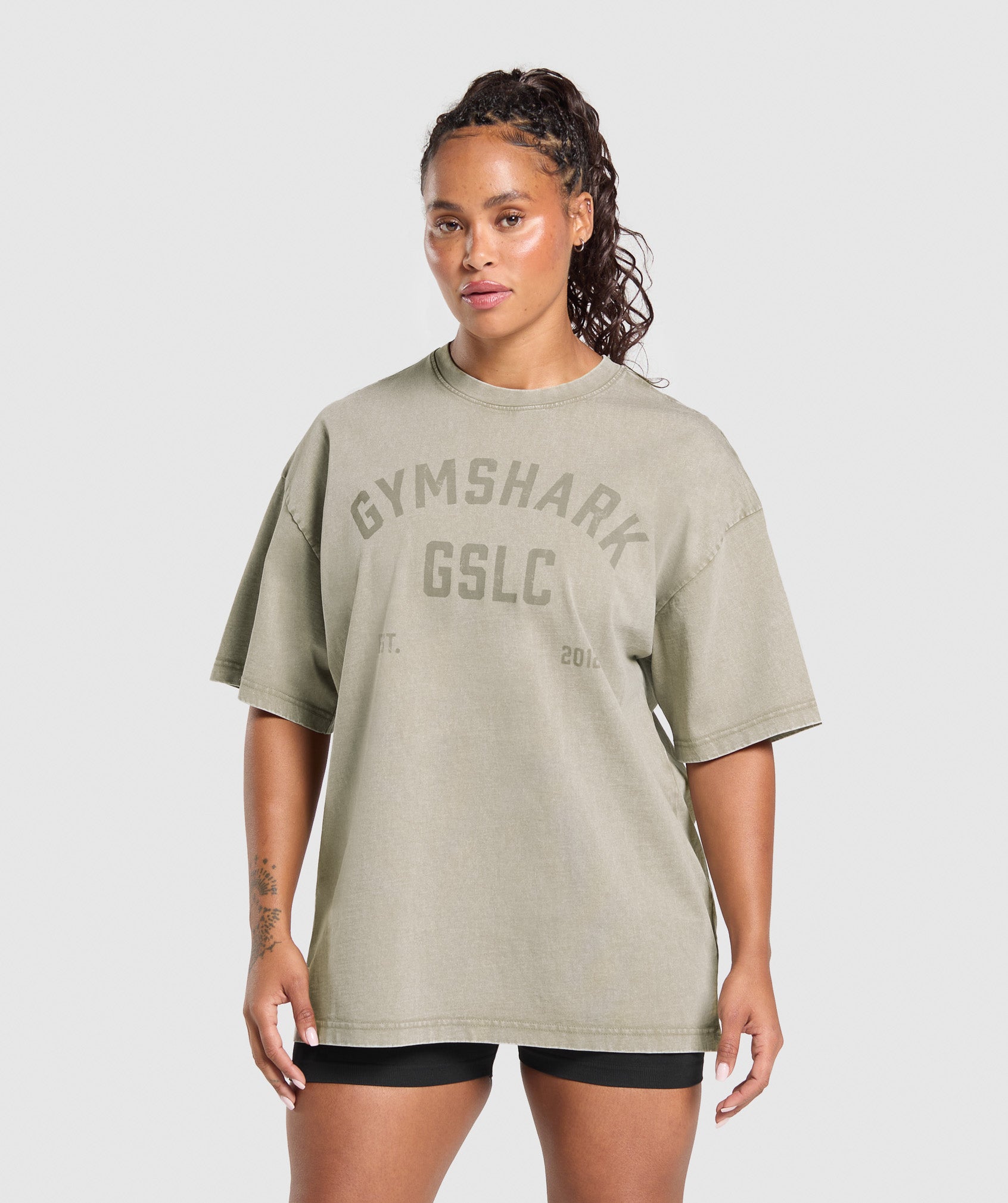 GSLC Graphic Oversized T-Shirt - Brown