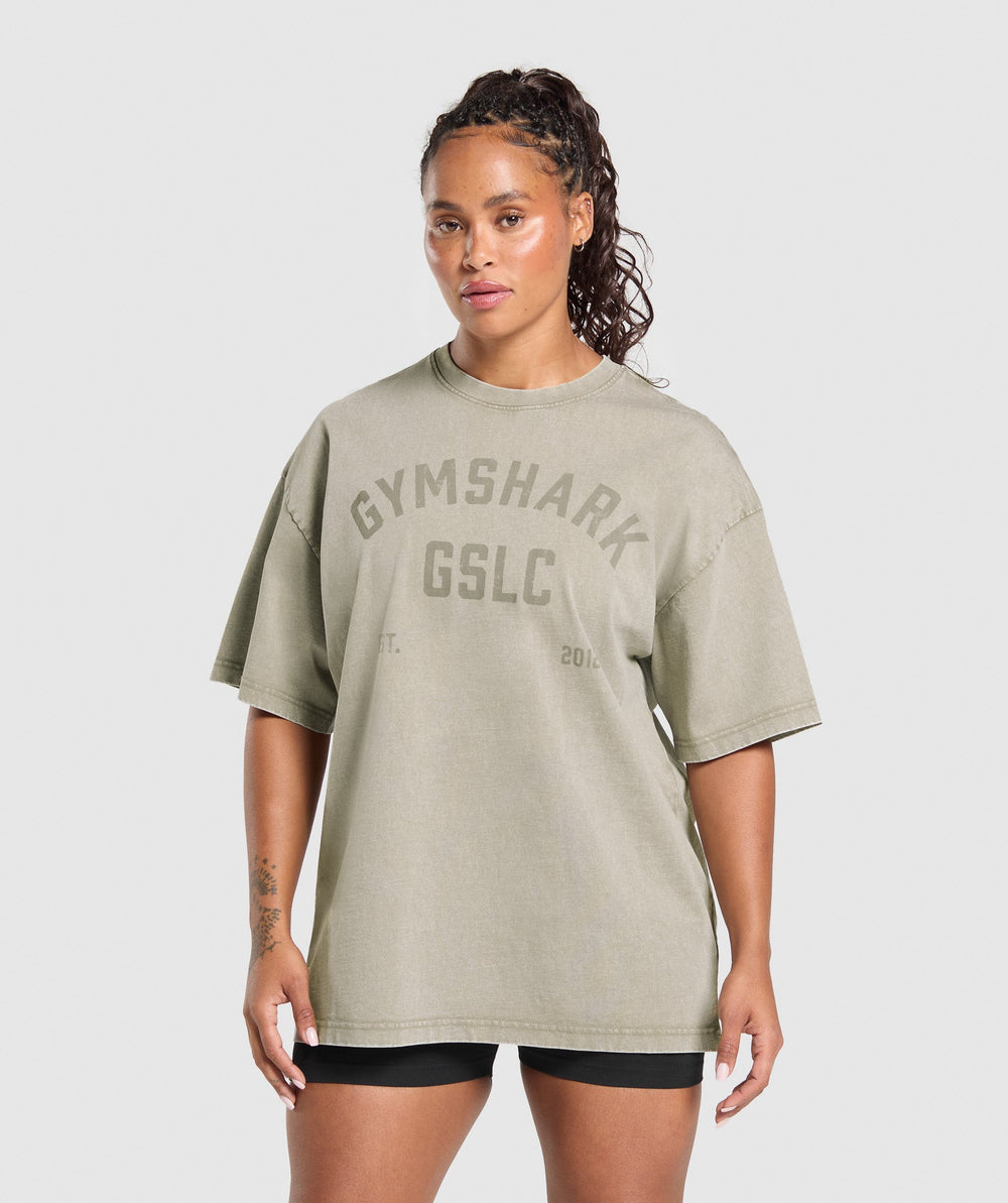 GSLC Graphic Oversized T-Shirt - Brown