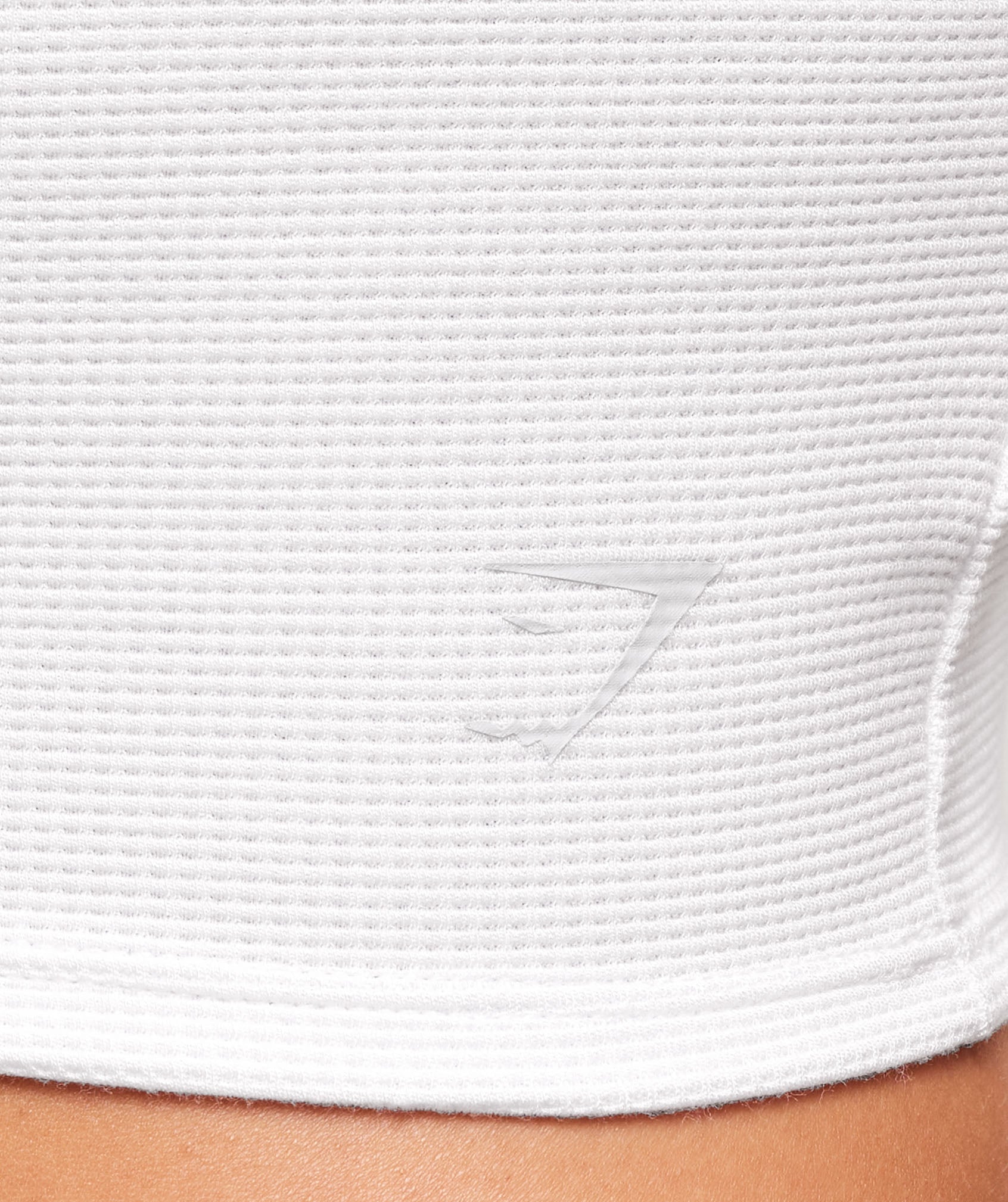 Waffle Cropped Tank - White