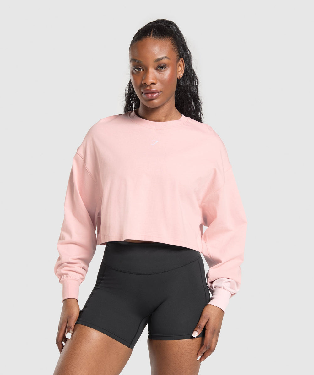 Wordmark Graphic Long Sleeve Top - Lift Pink