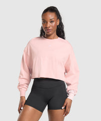 Wordmark Graphic Long Sleeve Top - Lift Pink
