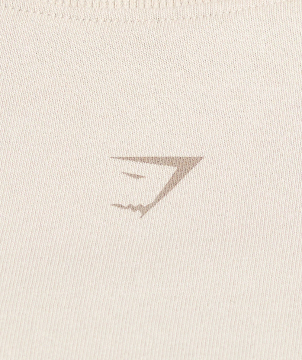 Wordmark Graphic Long Sleeve Top - Pebble Grey