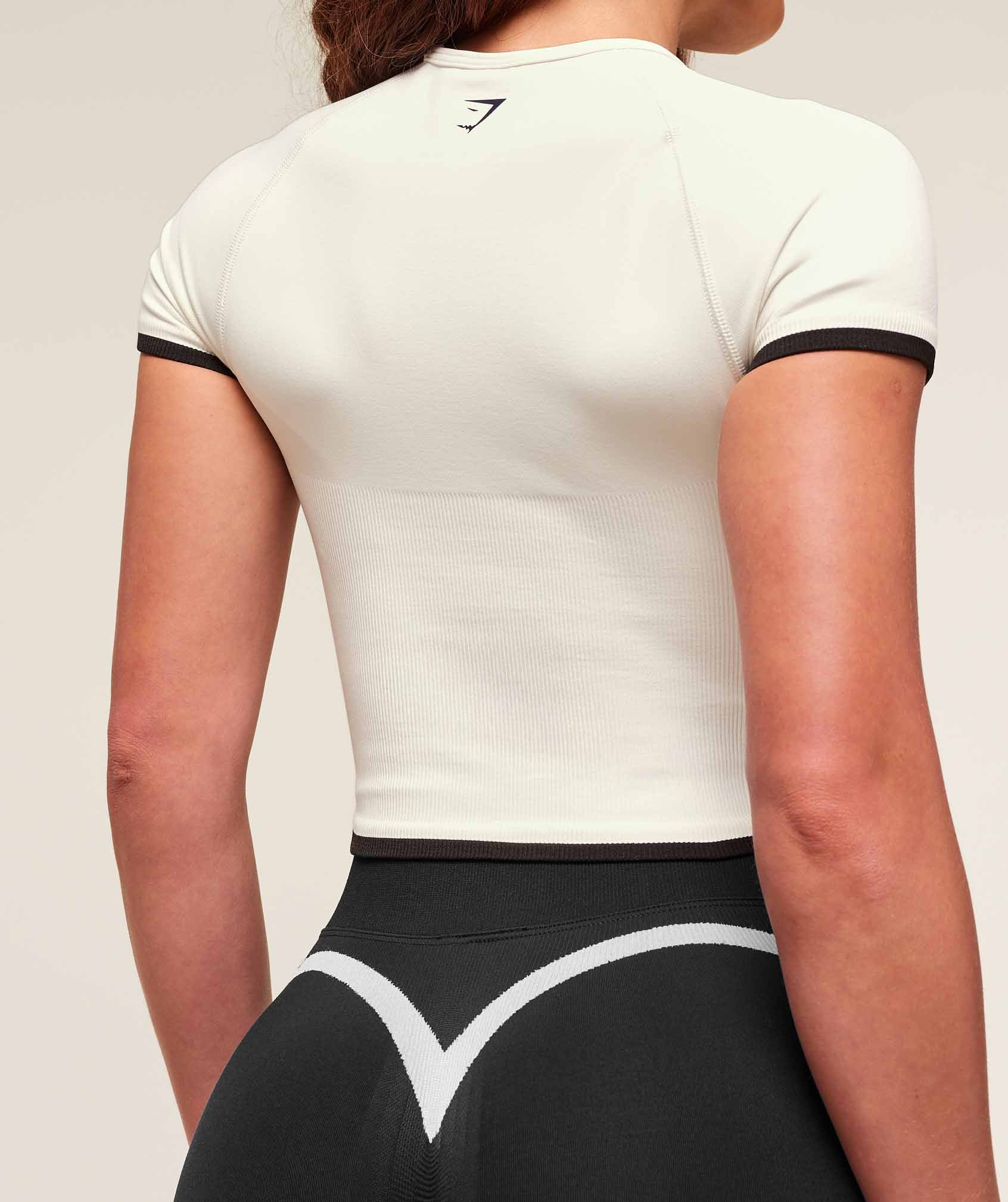 Lift Varsity Seamless Midi T-Shirt - Soft White