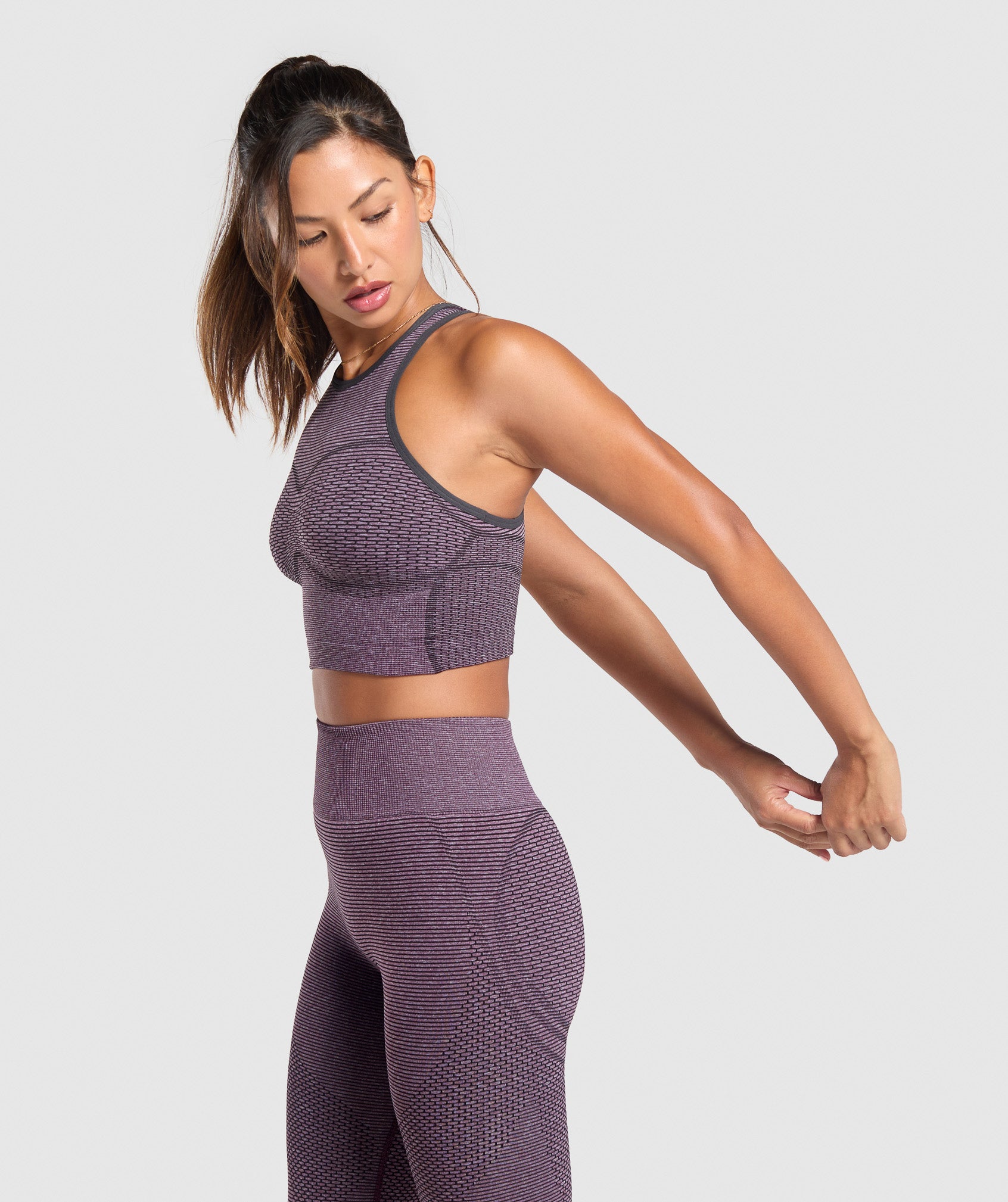 Sport Seamless Cropped Tank - Magenta Purple/Dolly Pink