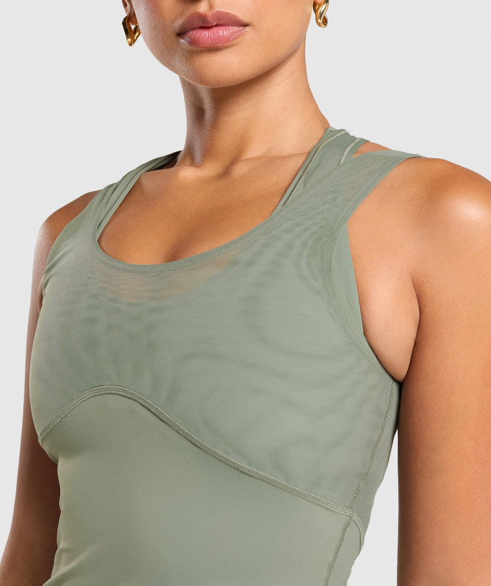 Elevate Tank With Shelf - Unit Green
