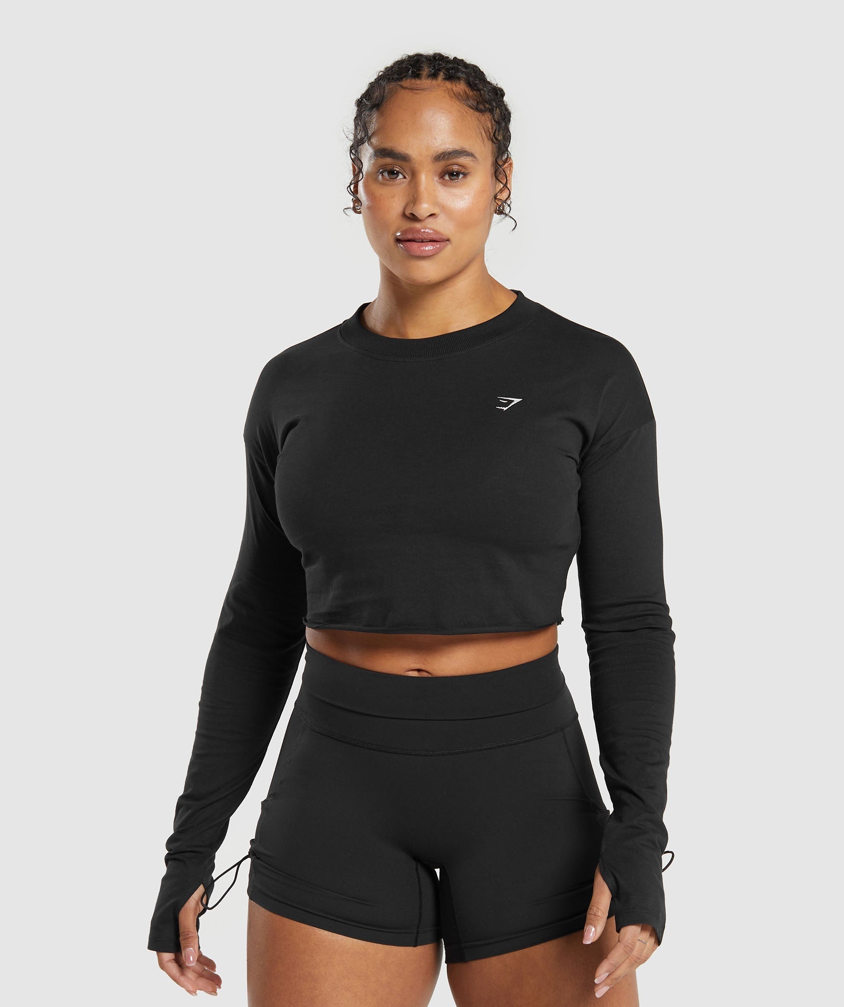 Lifting Long Sleeve Crop Top - Black