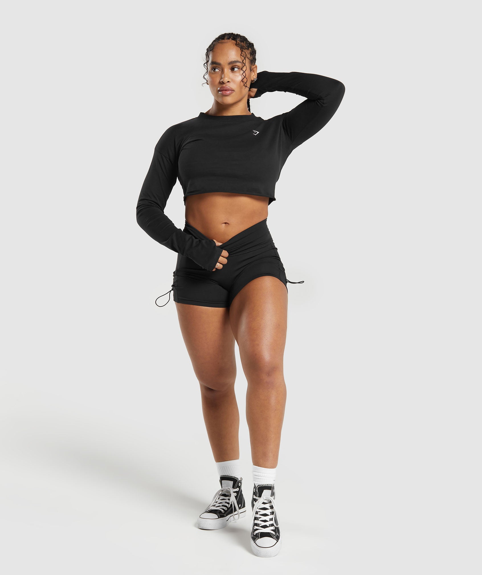 Lifting Long Sleeve Crop Top - Black