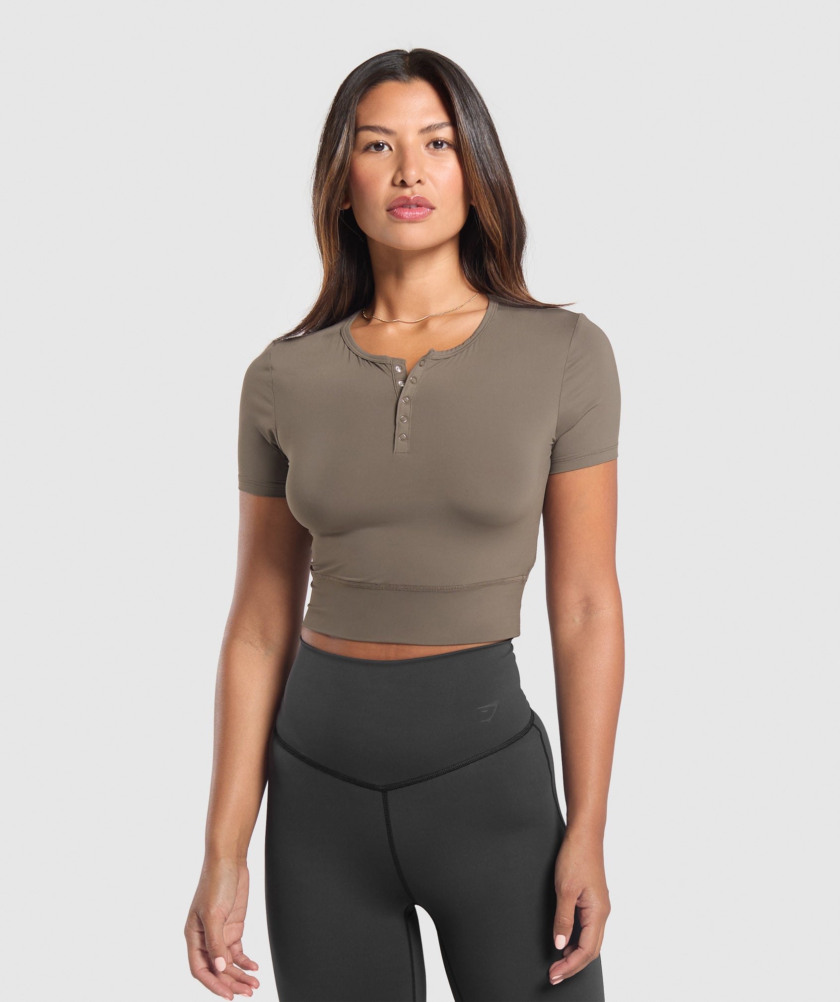 Rest Day Buttery Soft Midi Top - Camo Brown