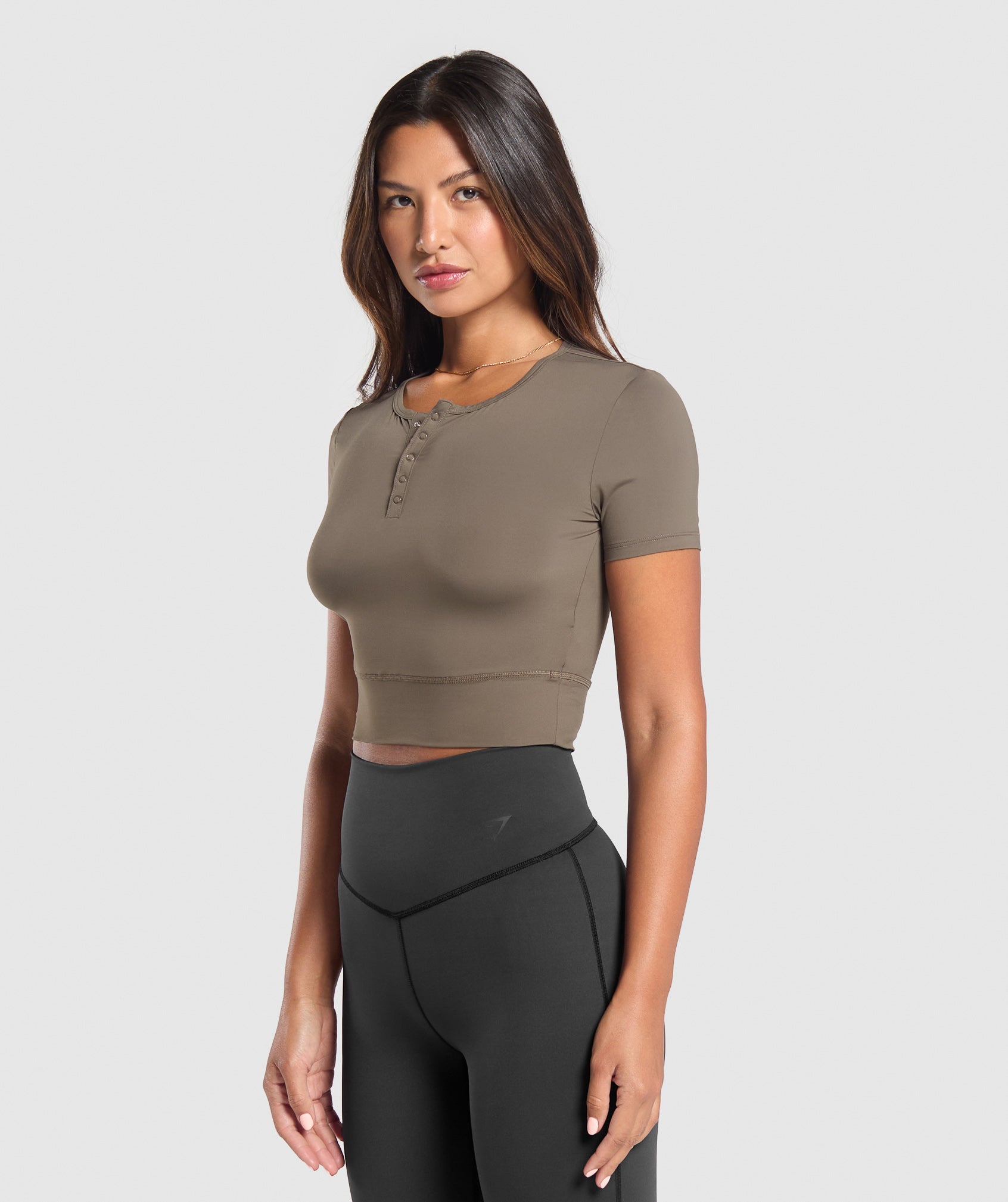 Rest Day Buttery Soft Midi Top - Camo Brown