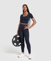 Sport Seamless Midi Top - Heavy Blue/Iron Blue