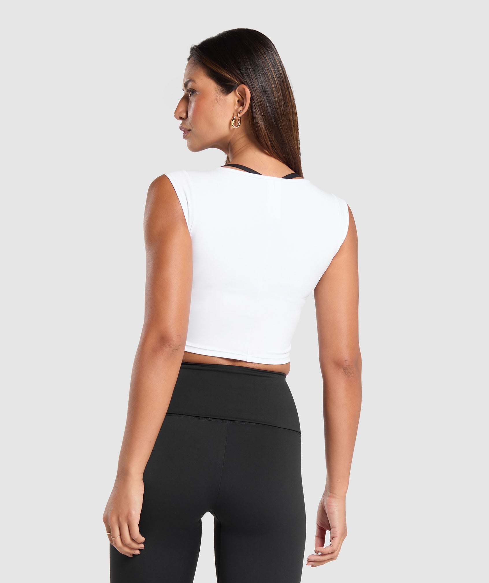 Everyday Cap Sleeve Crop Top - White