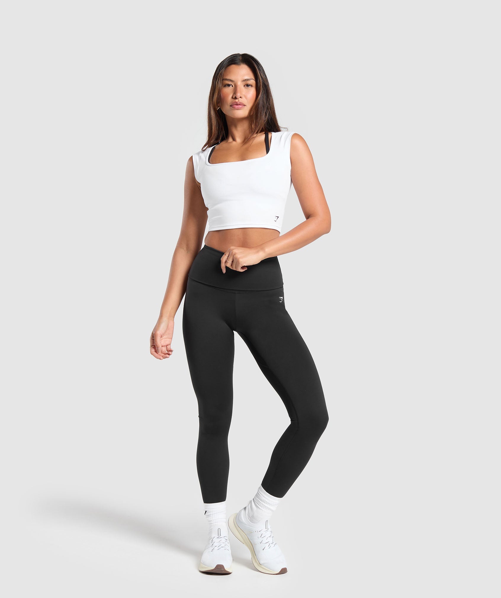 Everyday Cap Sleeve Crop Top - White
