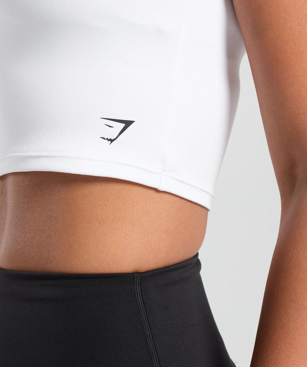 Everyday Cap Sleeve Crop Top - White