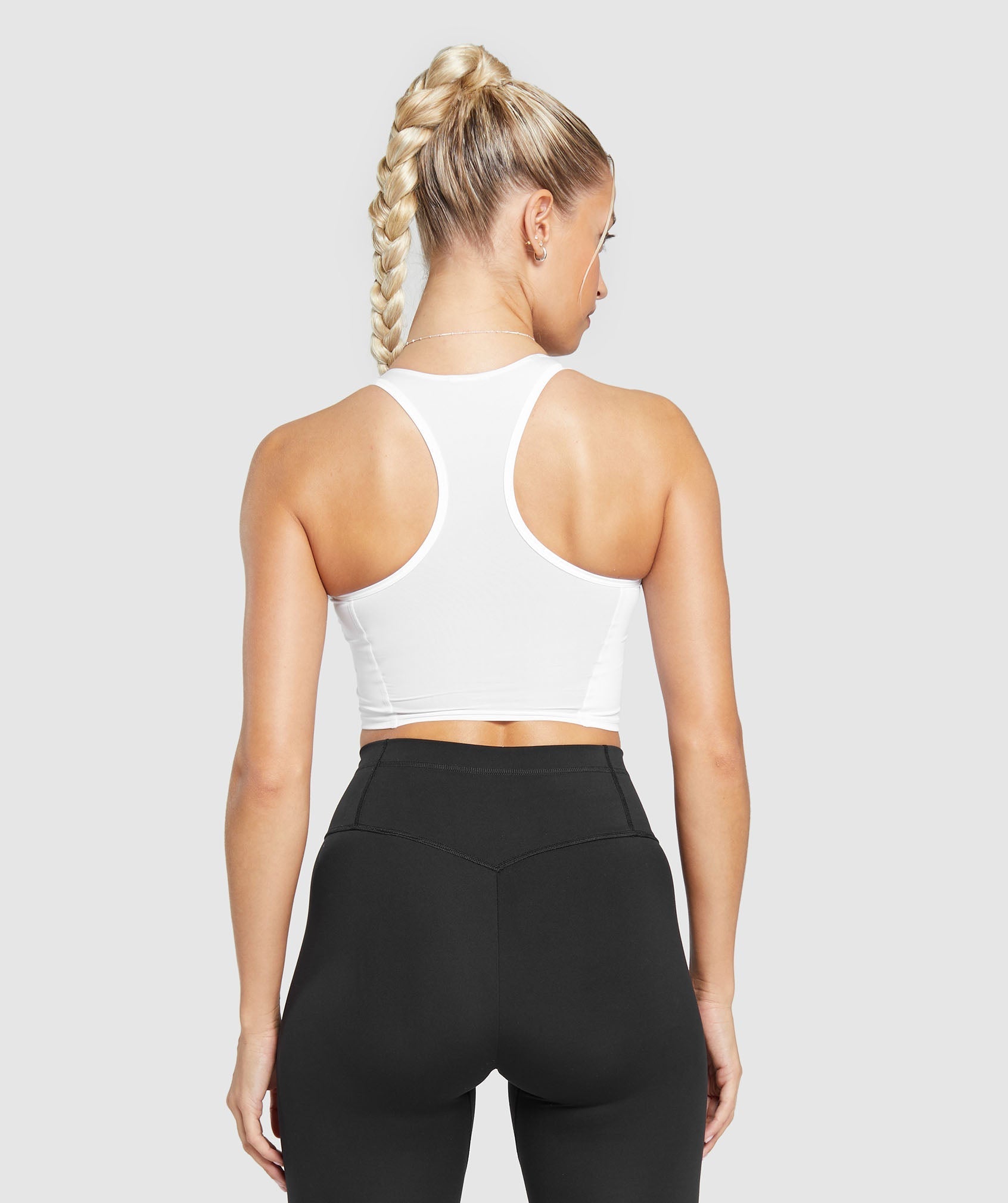 Crop Mesh Tank - White
