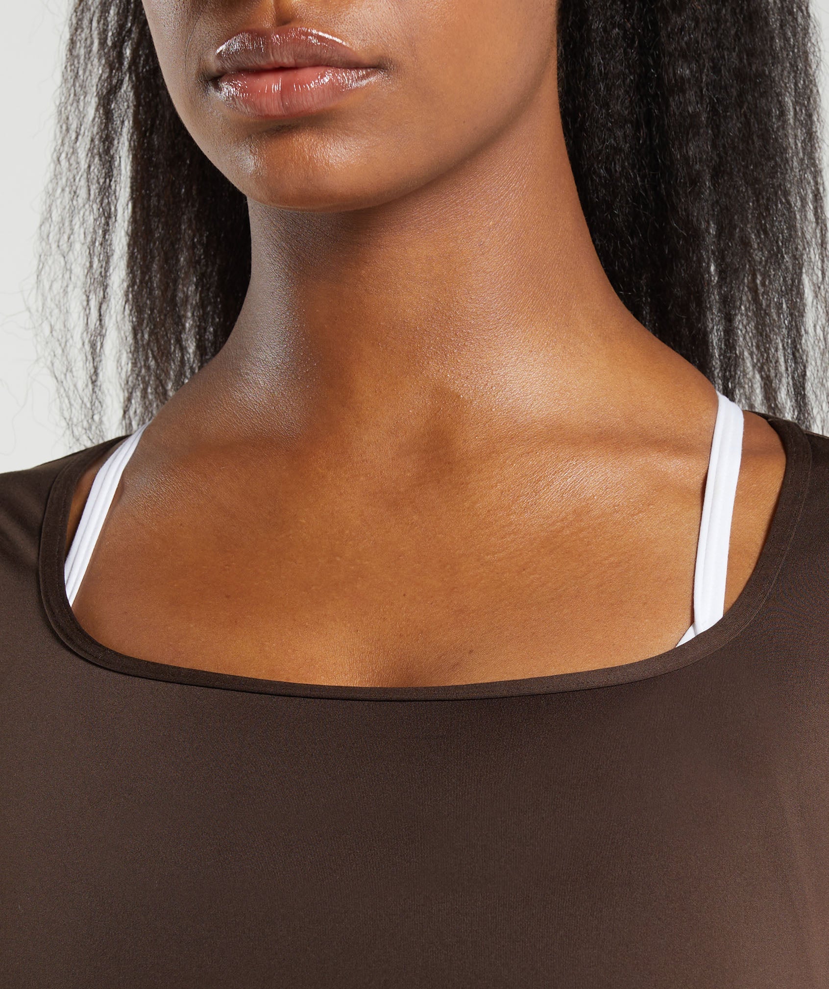 Everyday Cap Sleeve Crop Top - Archive Brown