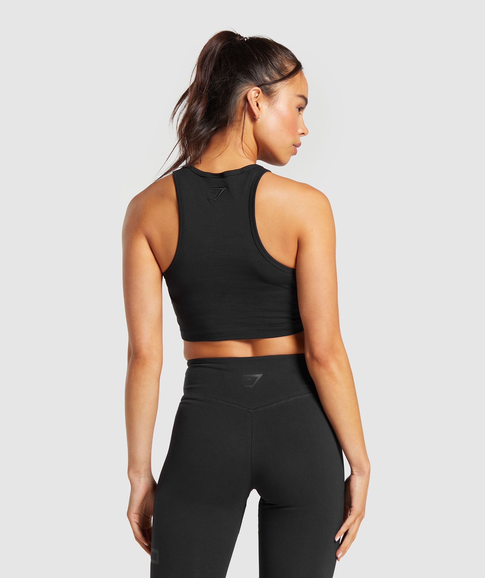 Block Crop Tank - Black