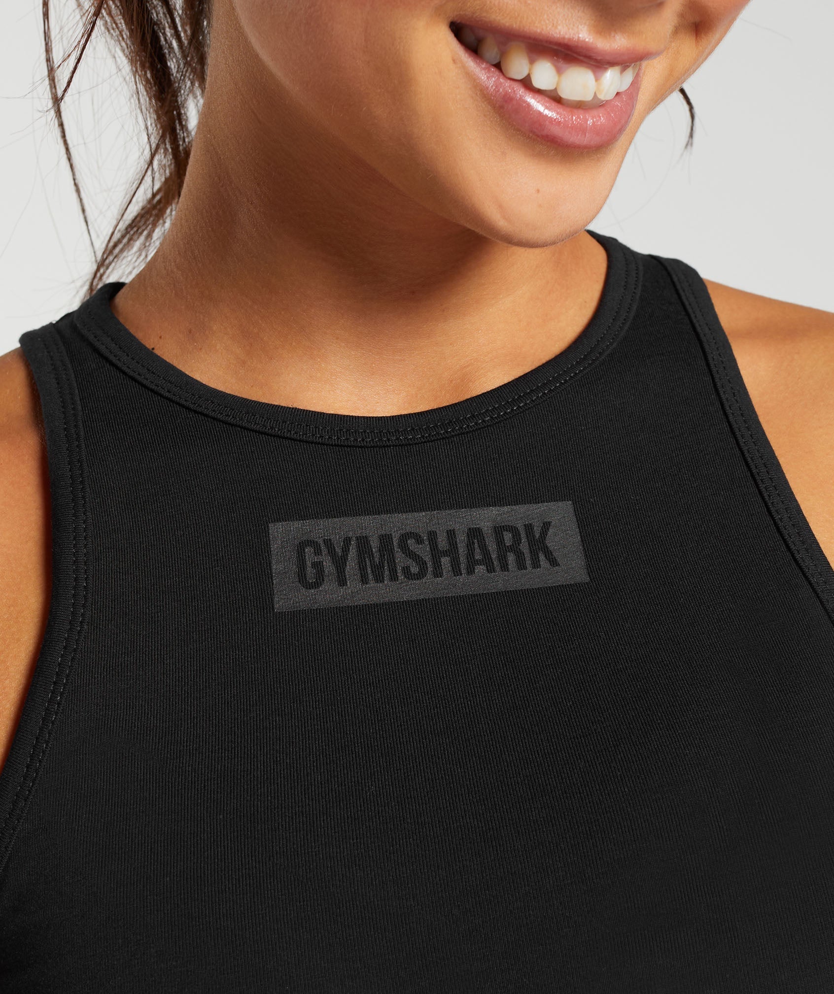 Block Crop Tank - Black