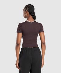 Rib T-Shirt - Brown Marl
