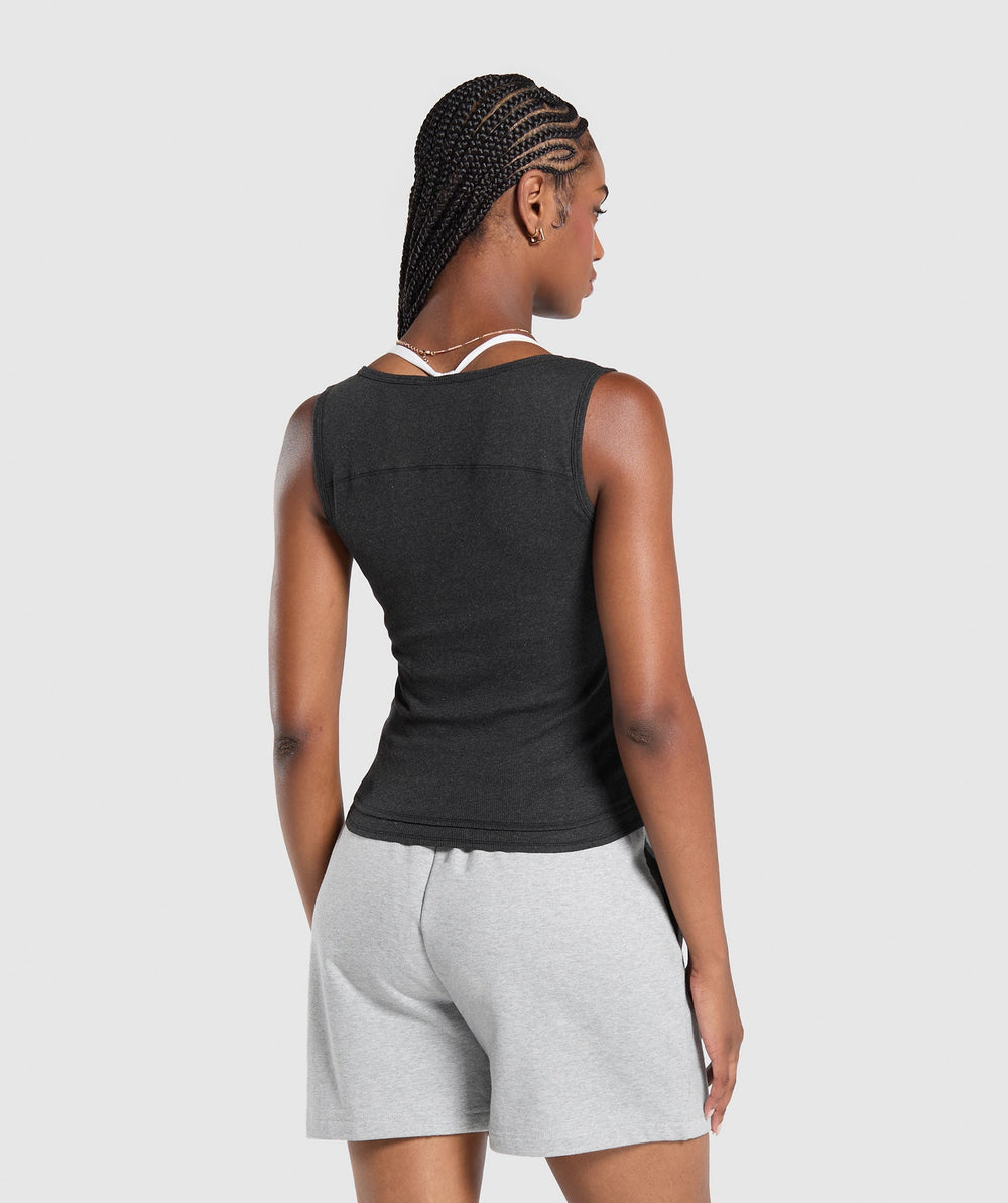 Rest Day Rib Top - Black Marl