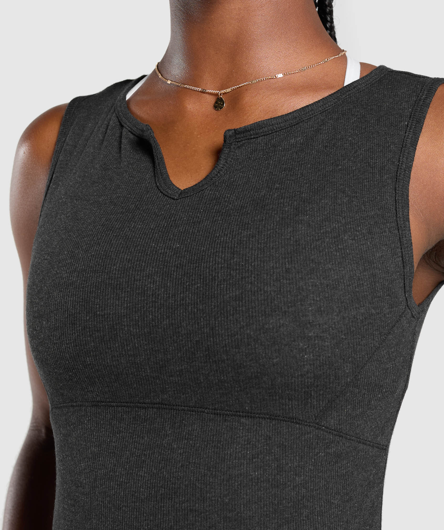 Rest Day Rib Top - Black Marl