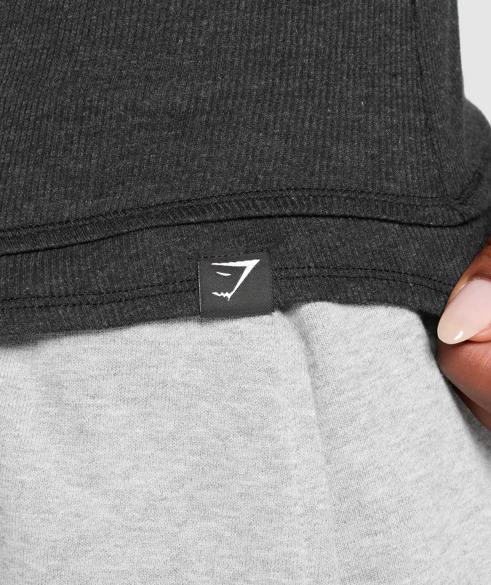 Rest Day Rib Top - Black Marl
