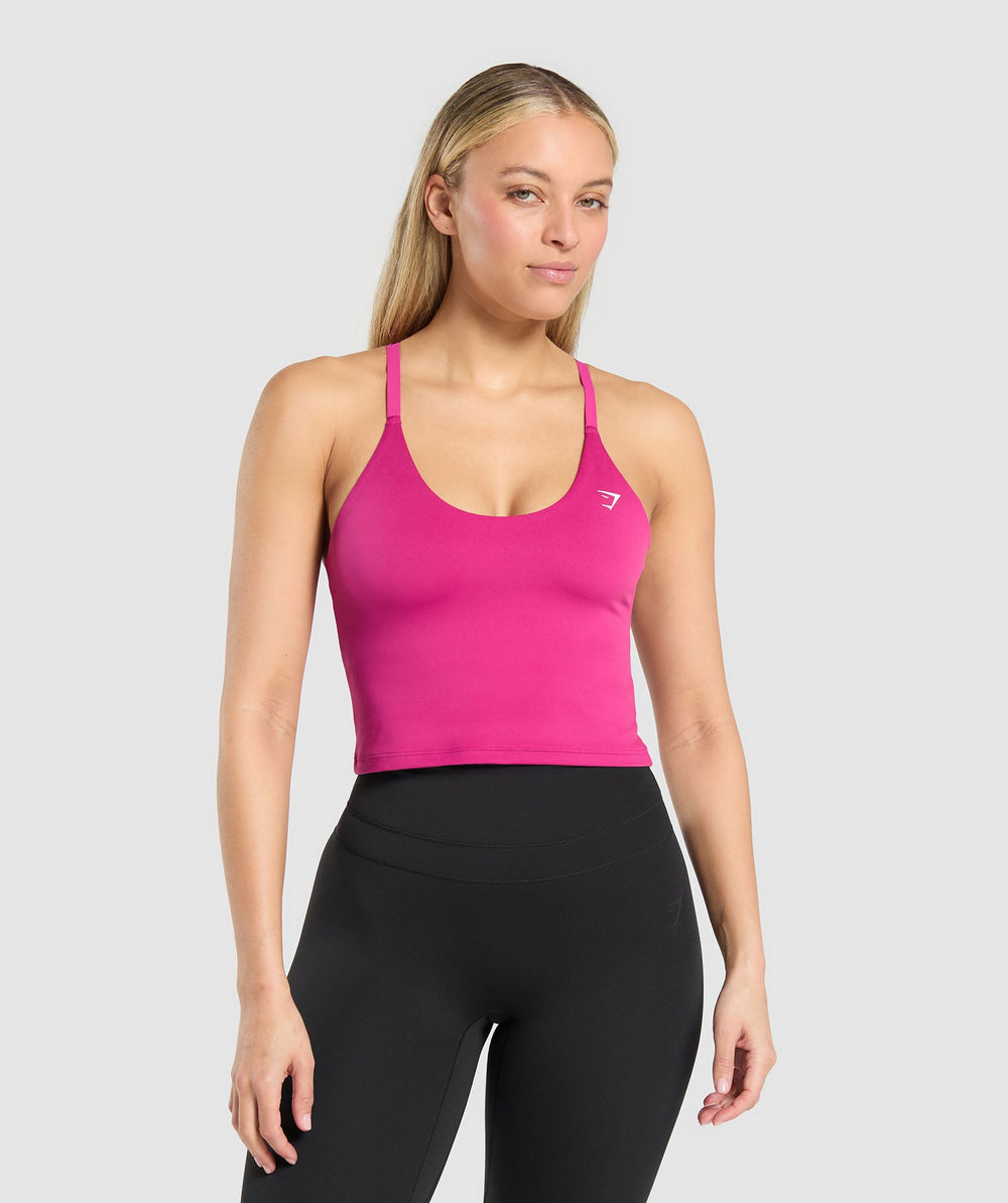 Training Cami Tank With Shelf - Winning Pink