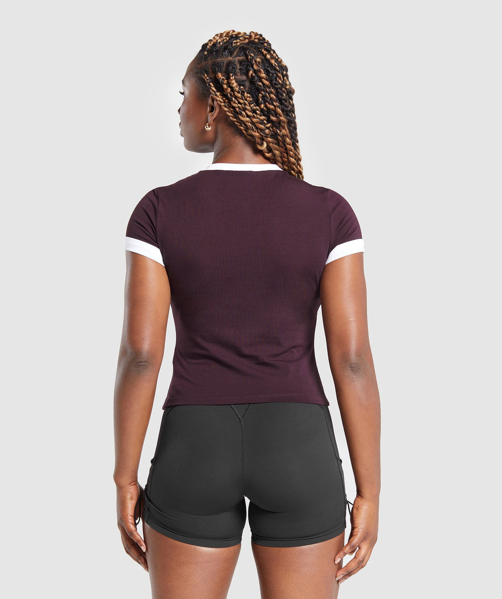 Lifting Baby T-Shirt - Depth Purple/White