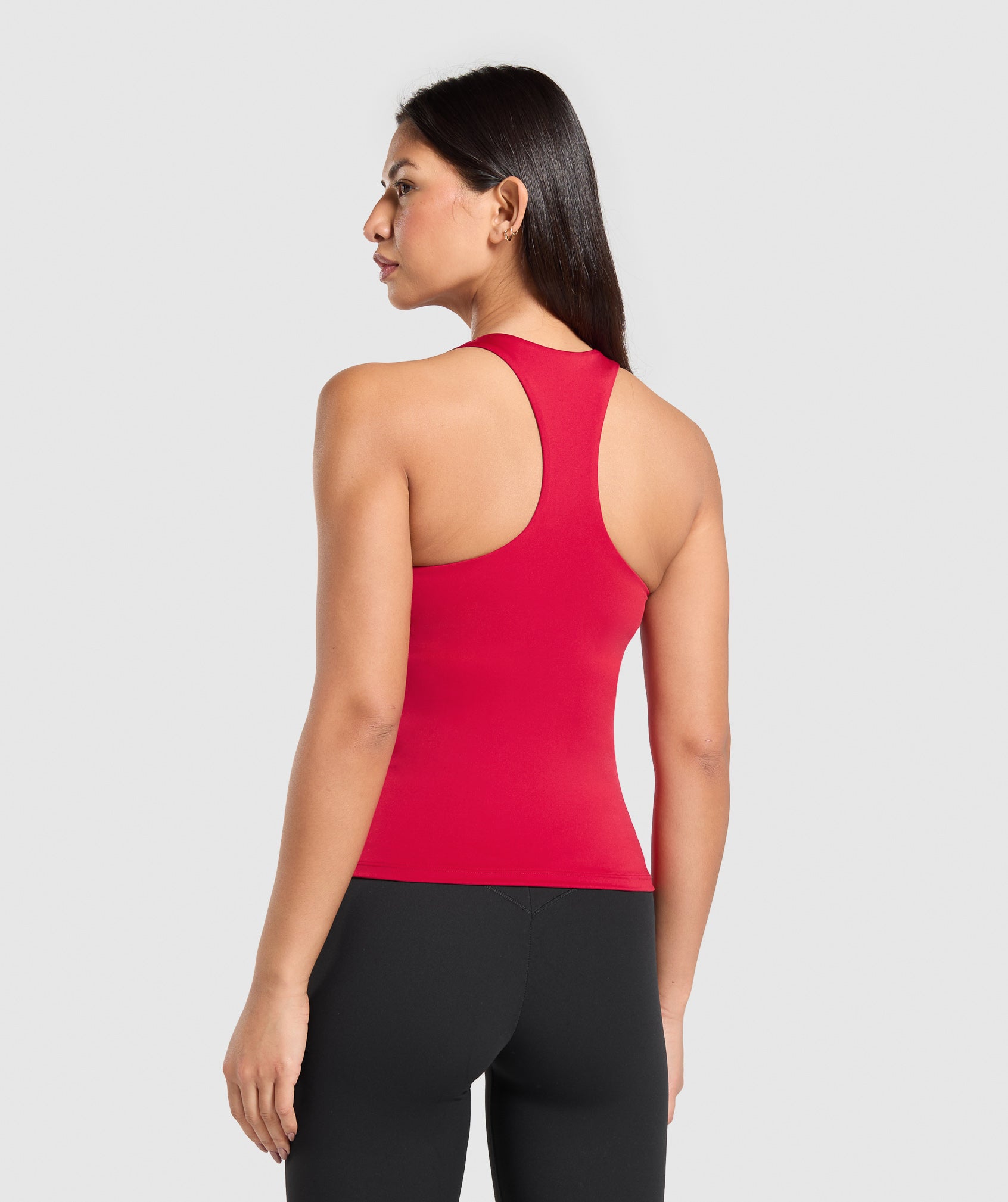 Everyday Racer Back Tank With Shelf - Carmine Red