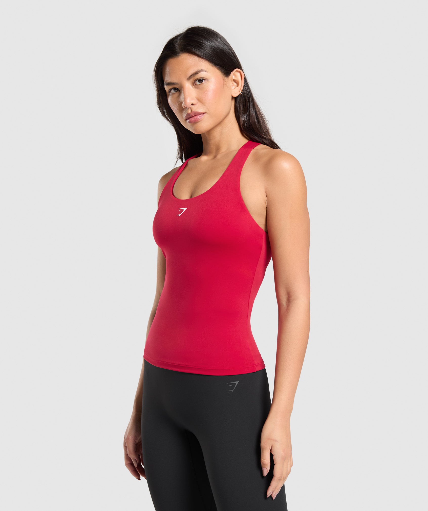 Everyday Racer Back Tank With Shelf - Carmine Red