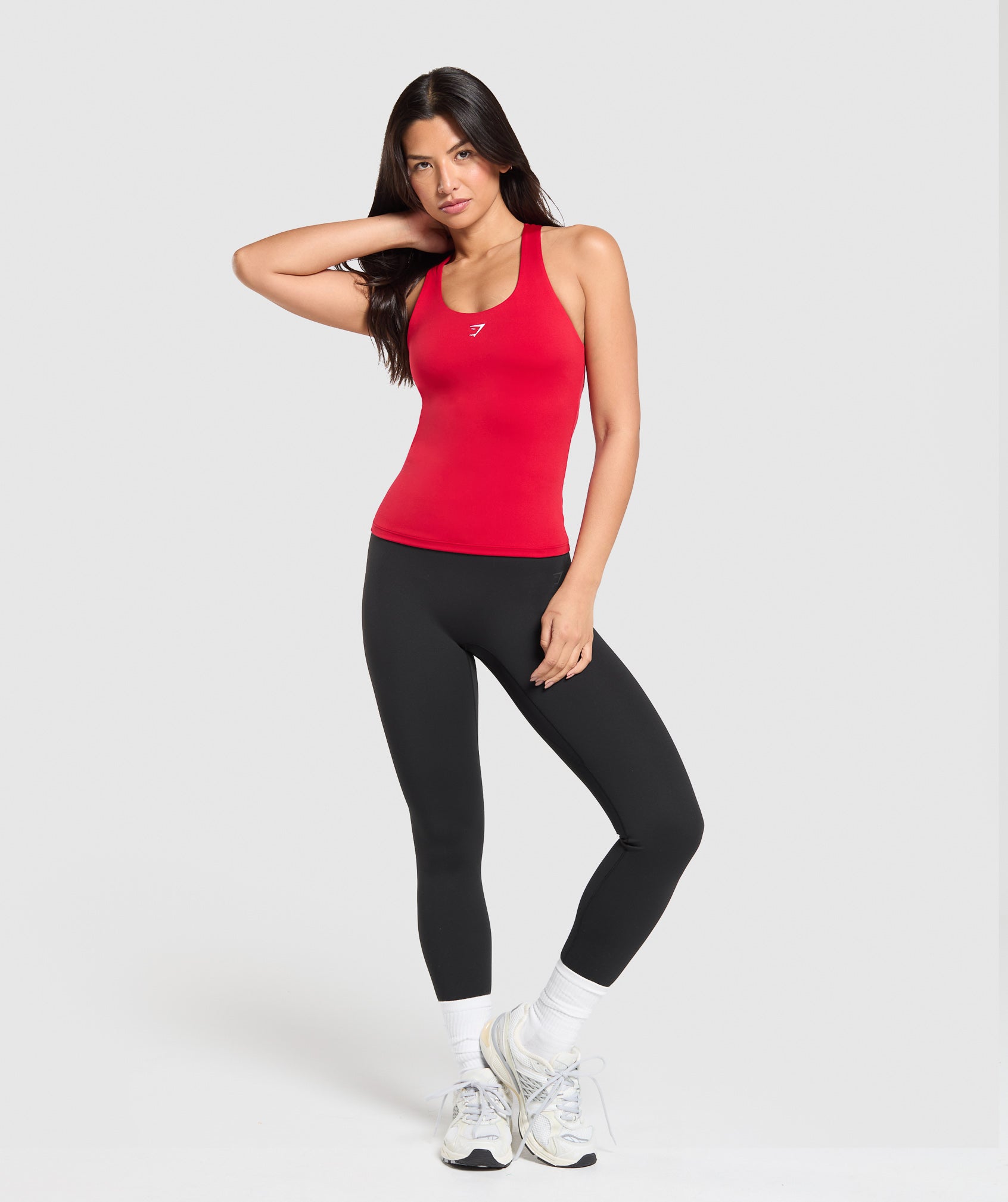 Everyday Racer Back Tank With Shelf - Carmine Red