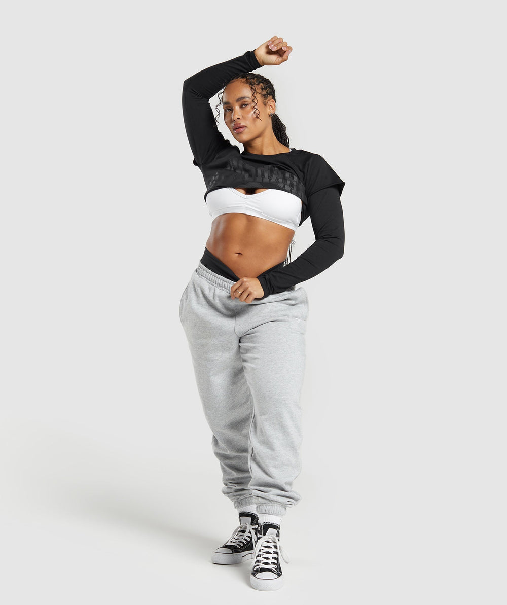 Lifting 2 In 1 Long Sleeve Crop Top - Black