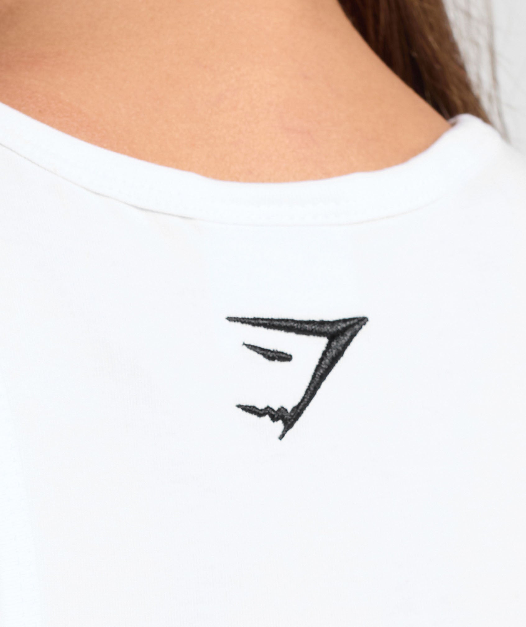 Block Crop Tank - White