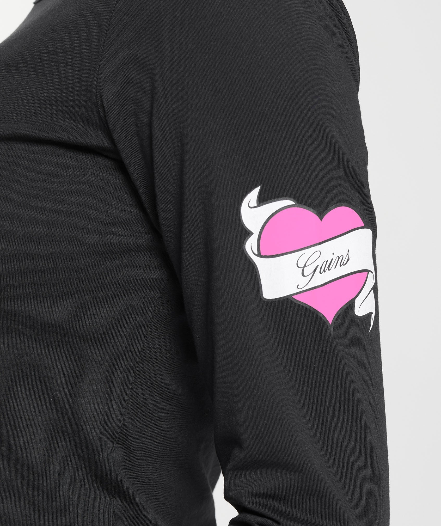 Tattoo Midi Long Sleeve T-Shirt - Black