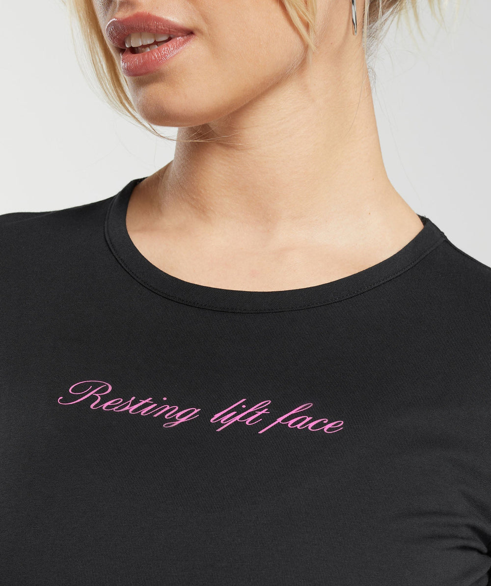 Tattoo Midi Long Sleeve T-Shirt - Black