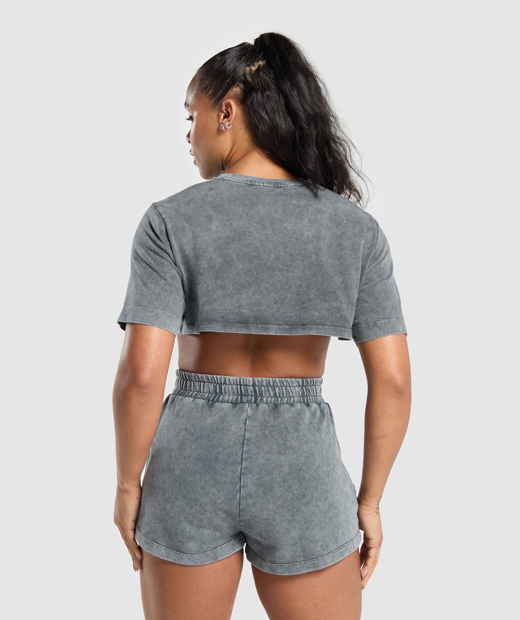 Collegiate Shadow Washed Crop Top - Asphalt Grey