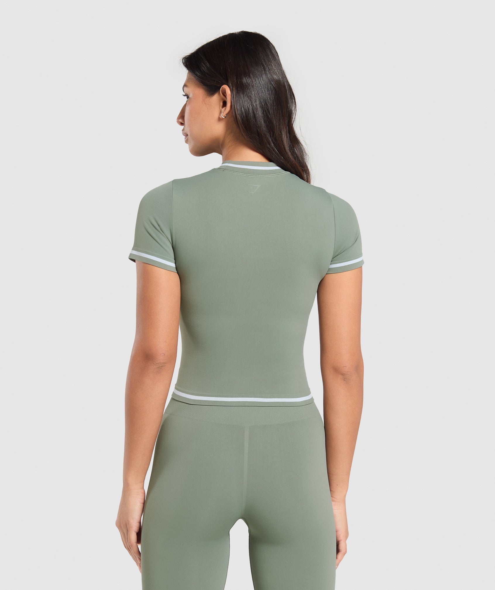 Contrast Seamless Midi Tee - Unit Green