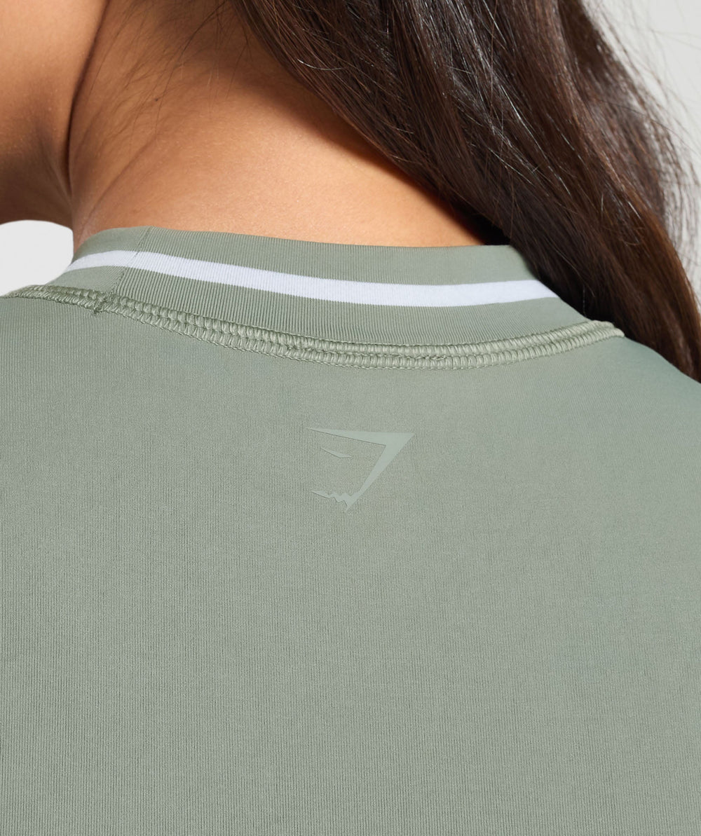 Contrast Seamless Midi Tee - Unit Green
