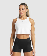 Lifting Essential Cotton Crop Tank - White