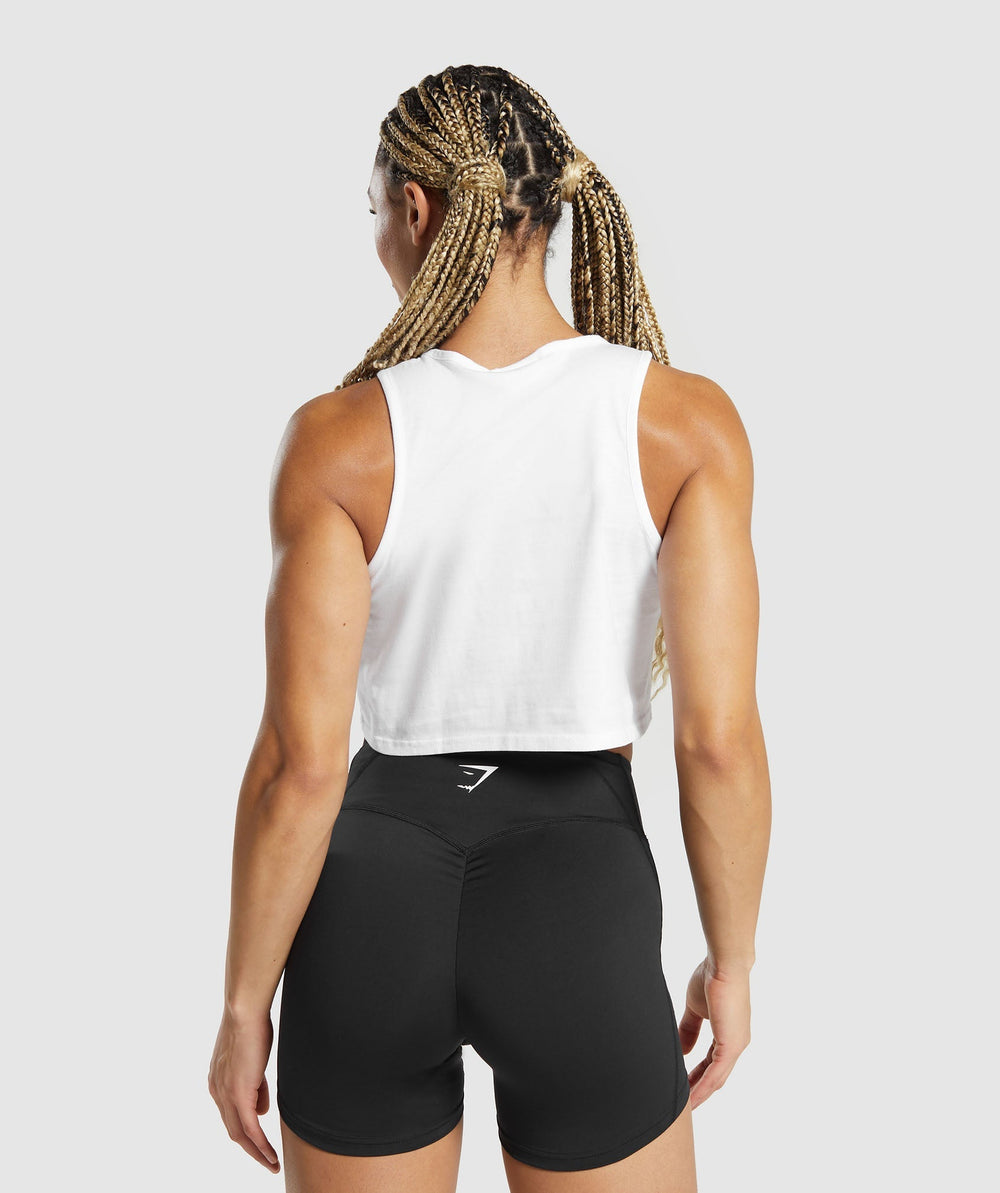 Lifting Essential Cotton Crop Tank - White