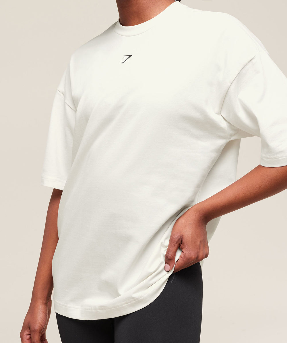 Cherry Graphic Oversized T-Shirt - Soft White
