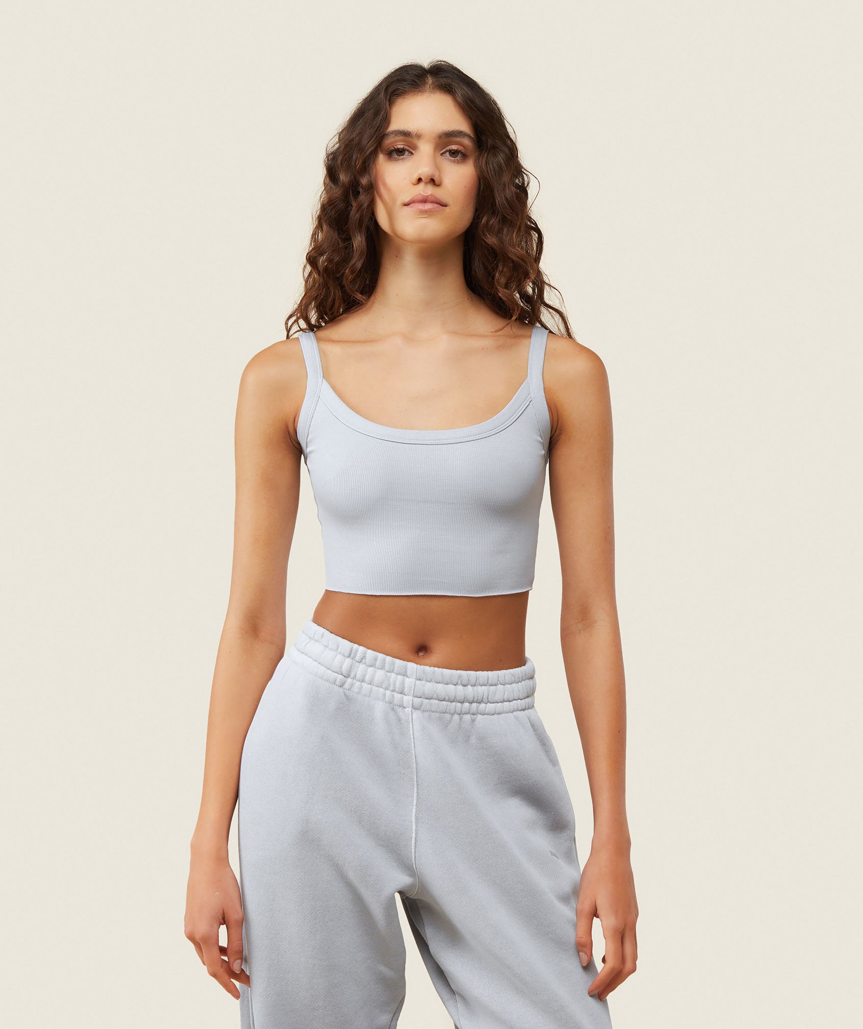 everywear Ribbed Tank - Ice Grey
