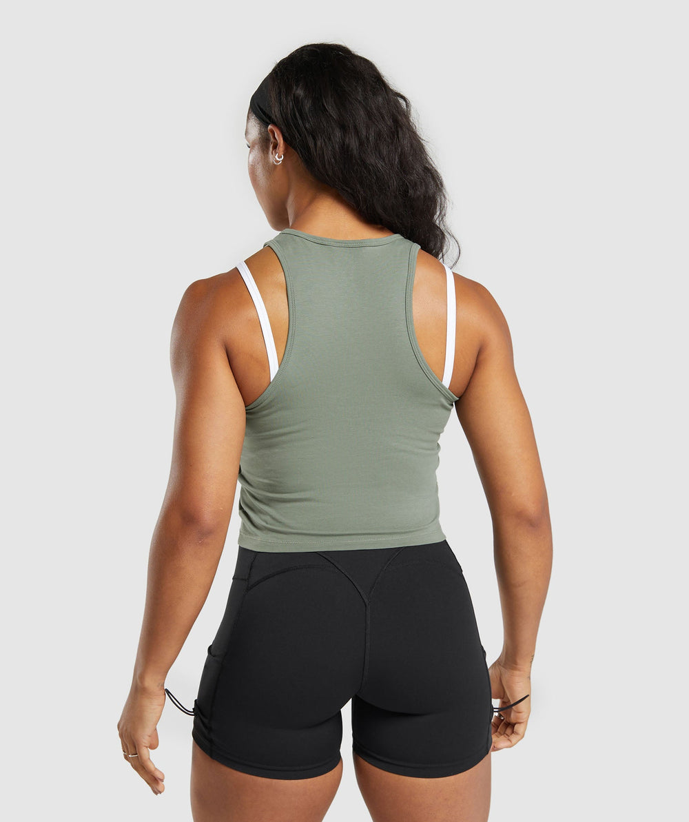 Essential Cotton Midi Tank - Unit Green