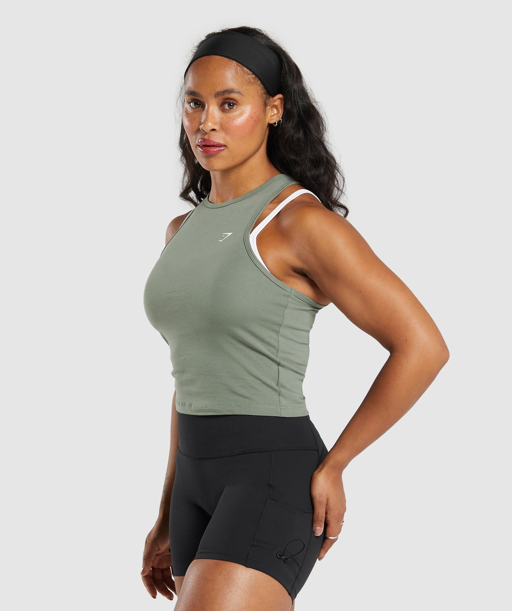 Essential Cotton Midi Tank - Unit Green