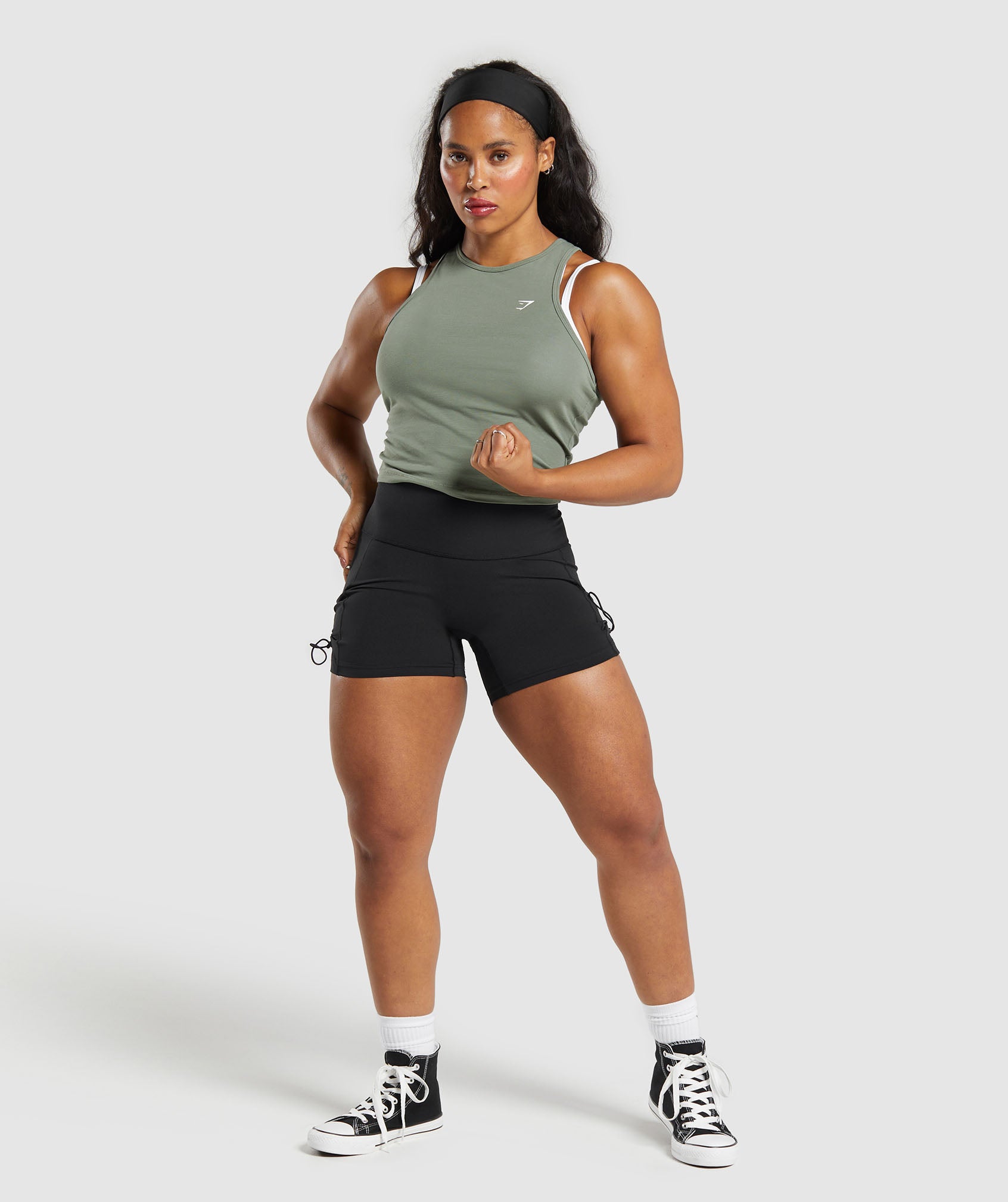 Essential Cotton Midi Tank - Unit Green