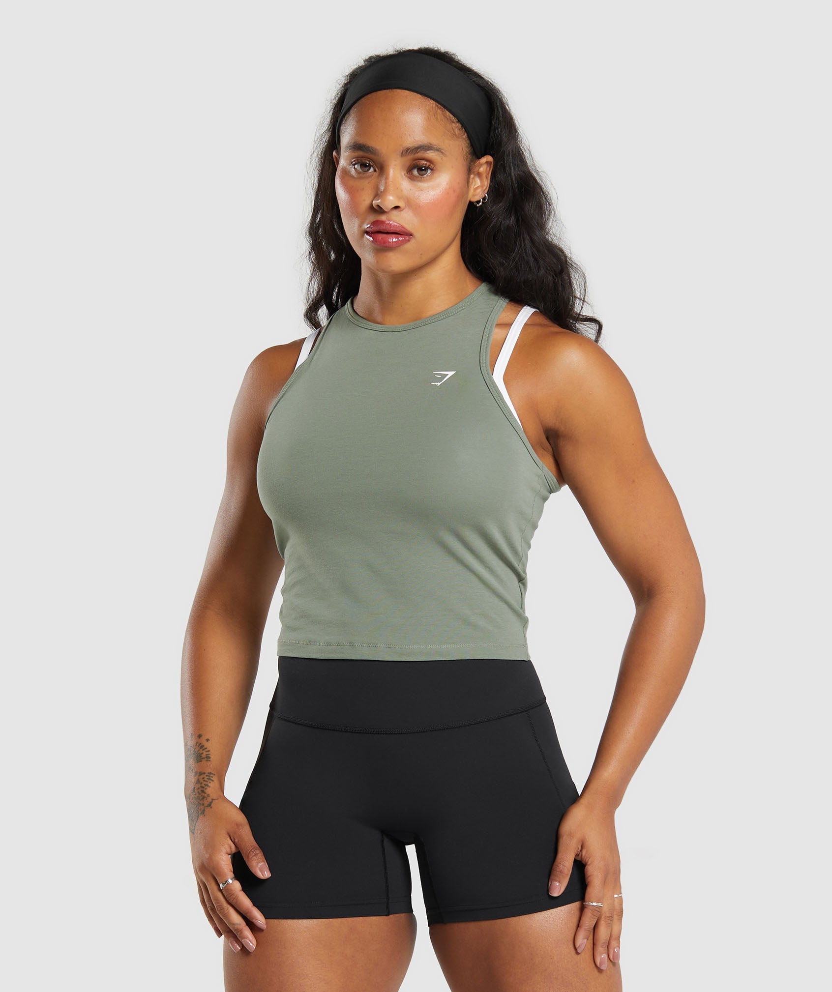 Essential Cotton Midi Tank - Unit Green