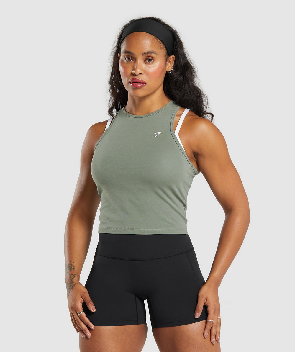 Essential Cotton Midi Tank - Unit Green