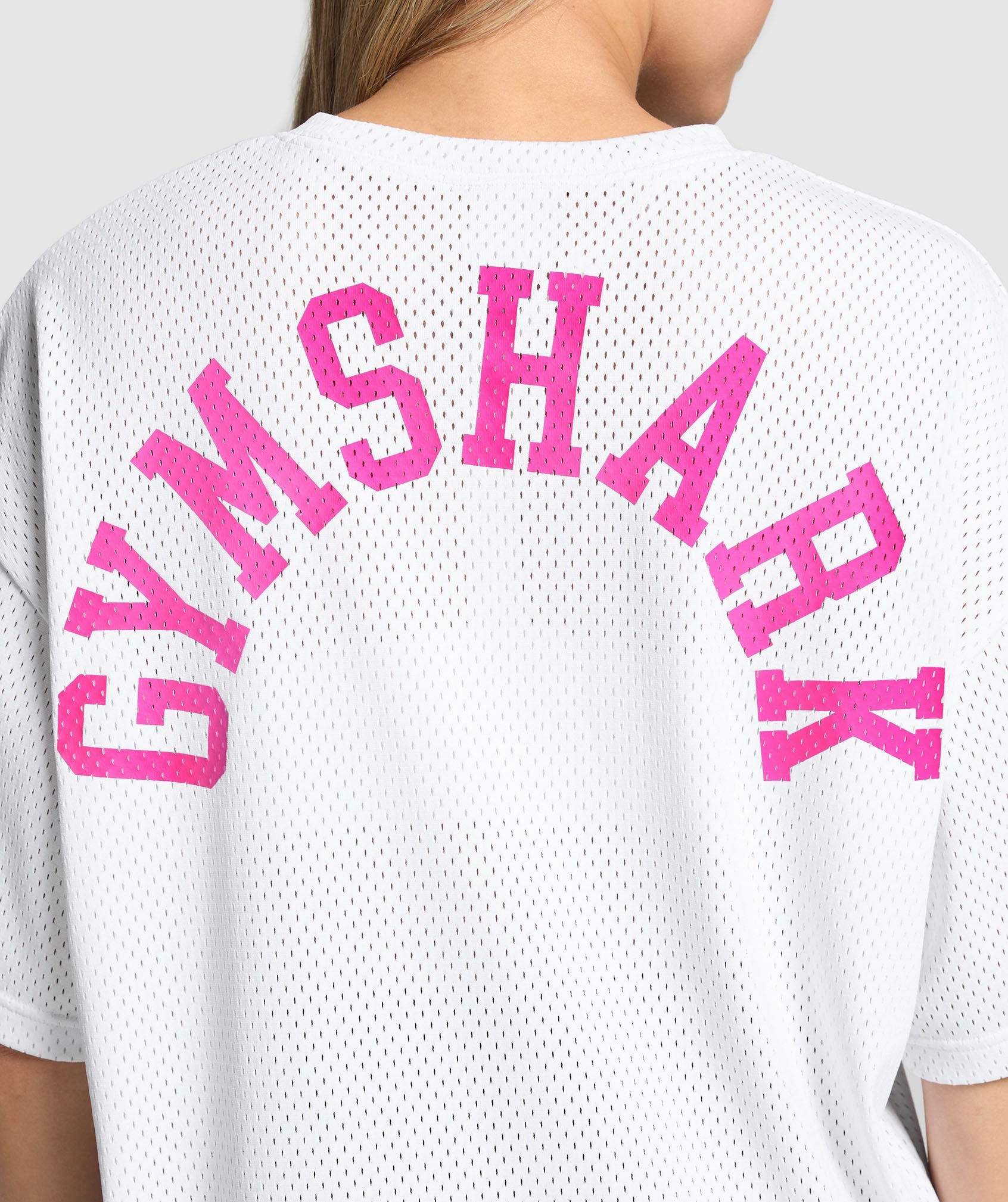 Mesh Graphic Oversized T-Shirt - White