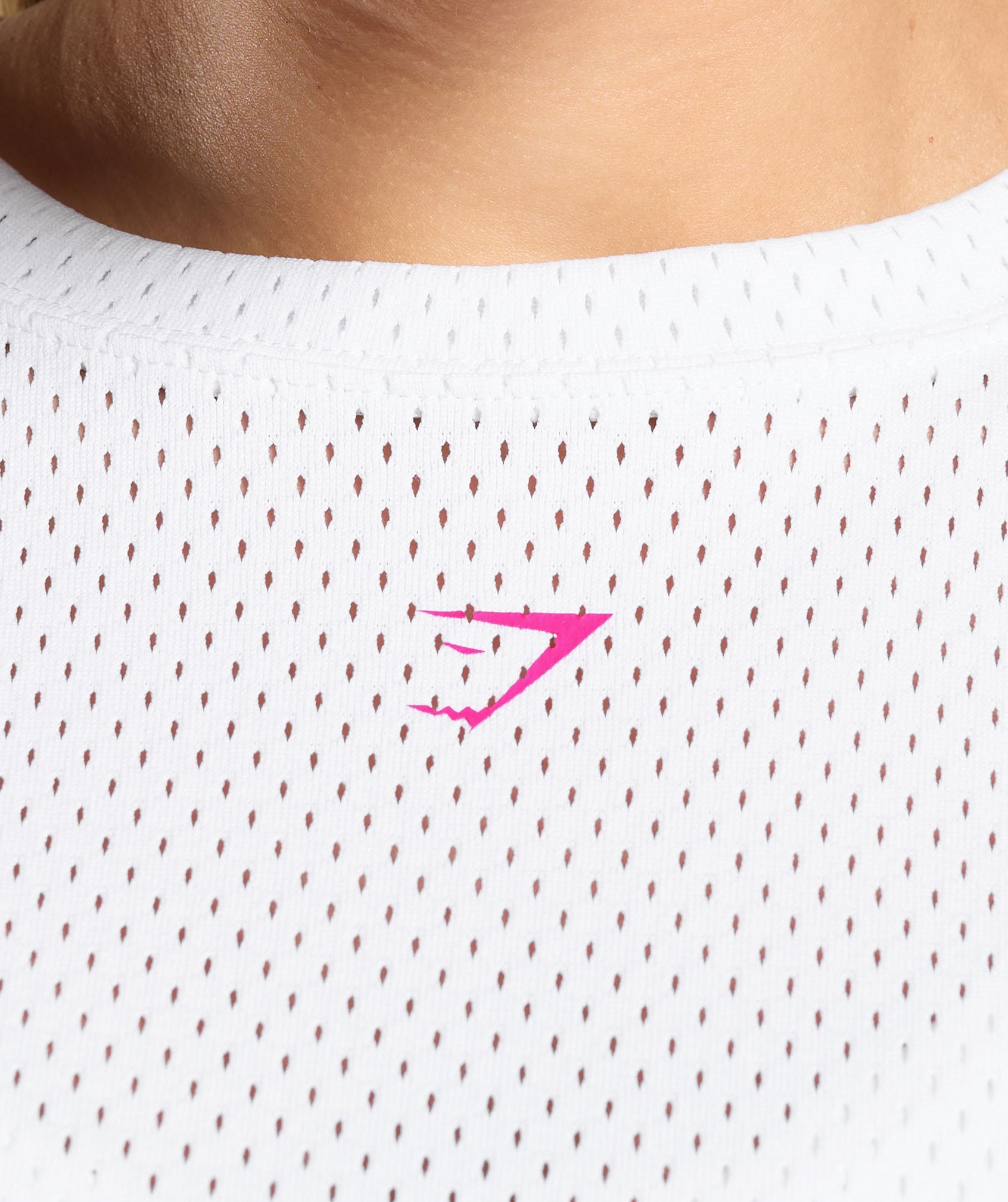 Mesh Graphic Oversized T-Shirt - White